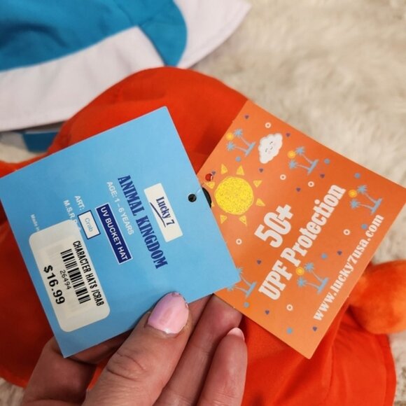 Animal Kingdom by Lucky 7 Crab Dolphin Toddler Bucket Hats x 2 BNWT - Picture 9 of 13